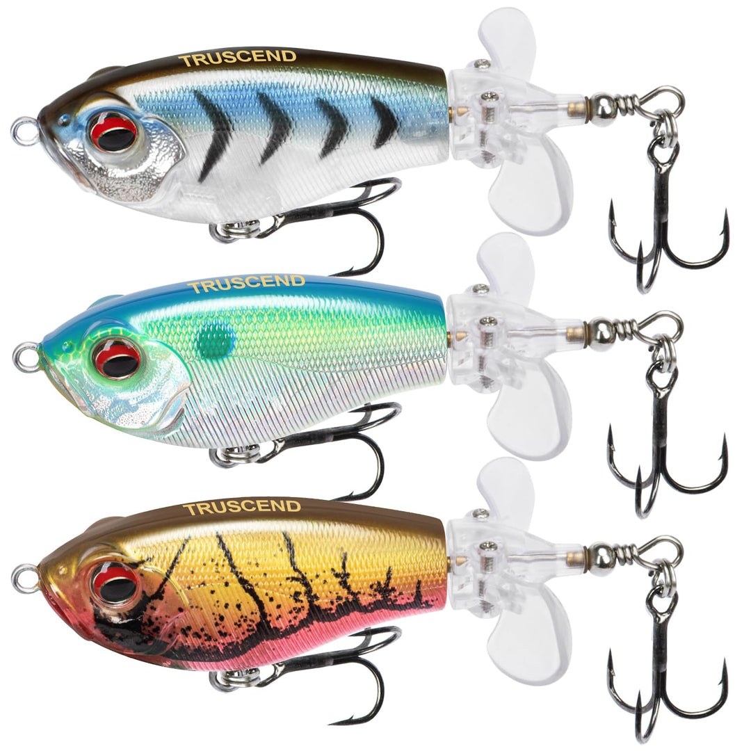 Top Water Fishing Lures with BKK Hooks, Whopper Fishing Lures for Freshwater or Saltwater, Floating Lure for Bass Catfish Pike, Fishing Wobble Surface Bass Bait Teasers Fishing Gifts for Men