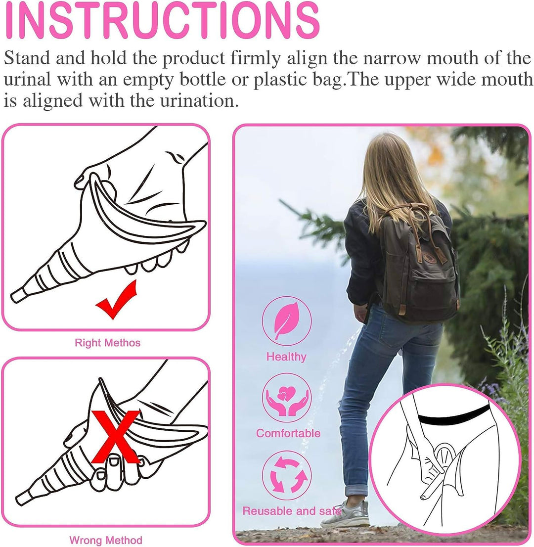 Female Urination Device, Reusable Female Urinal Silicone Women Pee Funnel Allows Women to Pee Standing Up, Portable Womens Urinal is The Perfect Companion for Camping,Outdoor,Travel
