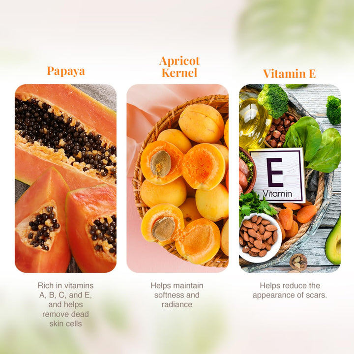 Papaya & Apricot Face Scrub - 80g | Gentle Scrub to Remove Dead Skin, Dirt. Reduces Dark Spots. Lightens Skin Tone. Mild Exfoliating Scrub | Sensitive Skin Scrub | Remove Blackheads & Whiteheads.
