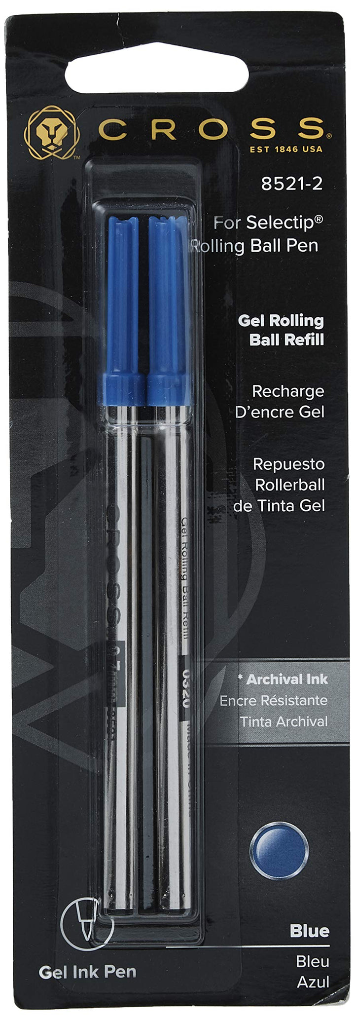 Selectip Gel Rollingball Pen Refill - Pack of 2, Blue