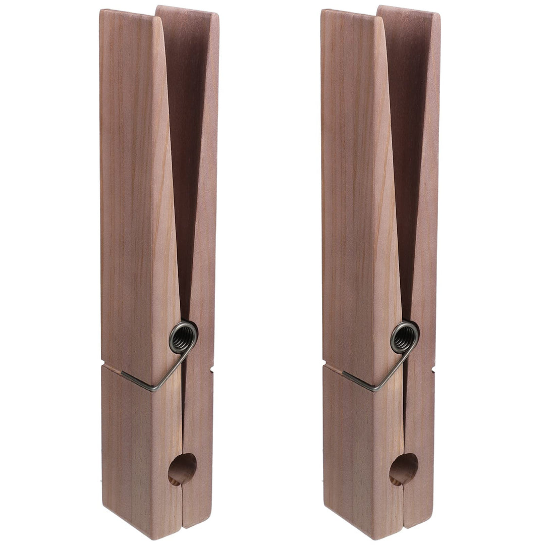 2 Pcs 12 Inch Jumbo Wooden Clothespins Large Clothespin Towel Holder Giant Wooden Clothes Pins Large Wooden Clothes Clips with Spring for DIY Craft Winter Farmhouse Bathroom Laundry Room(Light Color)