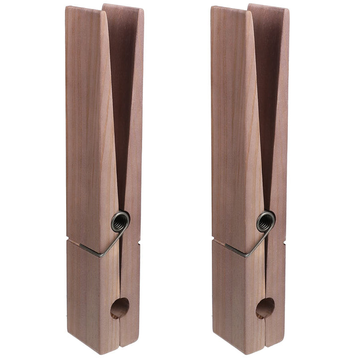 2 Pcs 12 Inch Jumbo Wooden Clothespins Large Clothespin Towel Holder Giant Wooden Clothes Pins Large Wooden Clothes Clips with Spring for DIY Craft Winter Farmhouse Bathroom Laundry Room(Light Color)