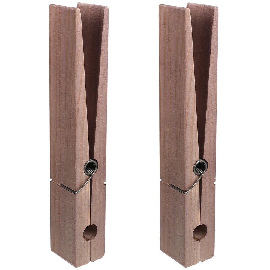 2 Pcs 12 Inch Jumbo Wooden Clothespins Large Clothespin Towel Holder Giant Wooden Clothes Pins Large Wooden Clothes Clips with Spring for DIY Craft Winter Farmhouse Bathroom Laundry Room(Light Color)