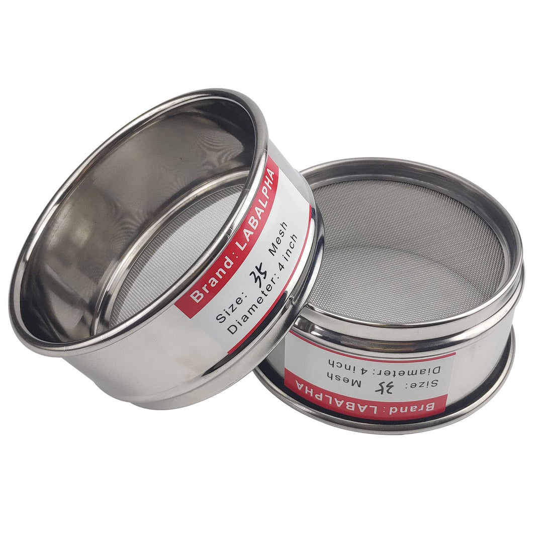 35 Mesh Lab Sieves, Test Sieve #35 Mesh, 4'' Diameter, 304 Stainless Steel Wire Cloth (0.5mm)