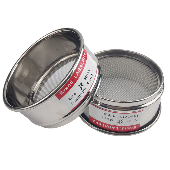 35 Mesh Lab Sieves, Test Sieve #35 Mesh, 4'' Diameter, 304 Stainless Steel Wire Cloth (0.5mm)