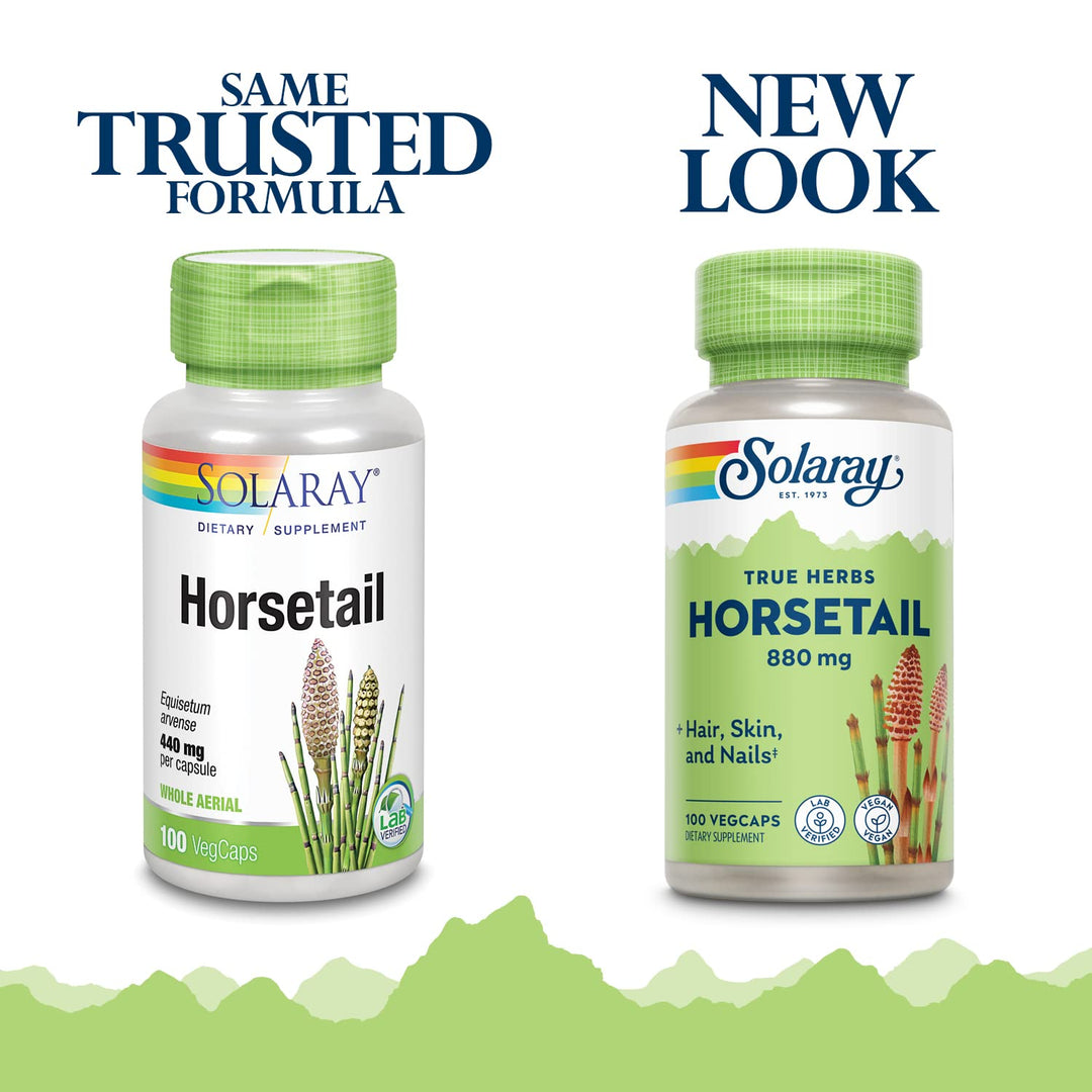 Horsetail 880 mg | Silica Supplement for Healthy Hair, Skin, Nails & Joint Support | 50 Servings | 100 VegCaps