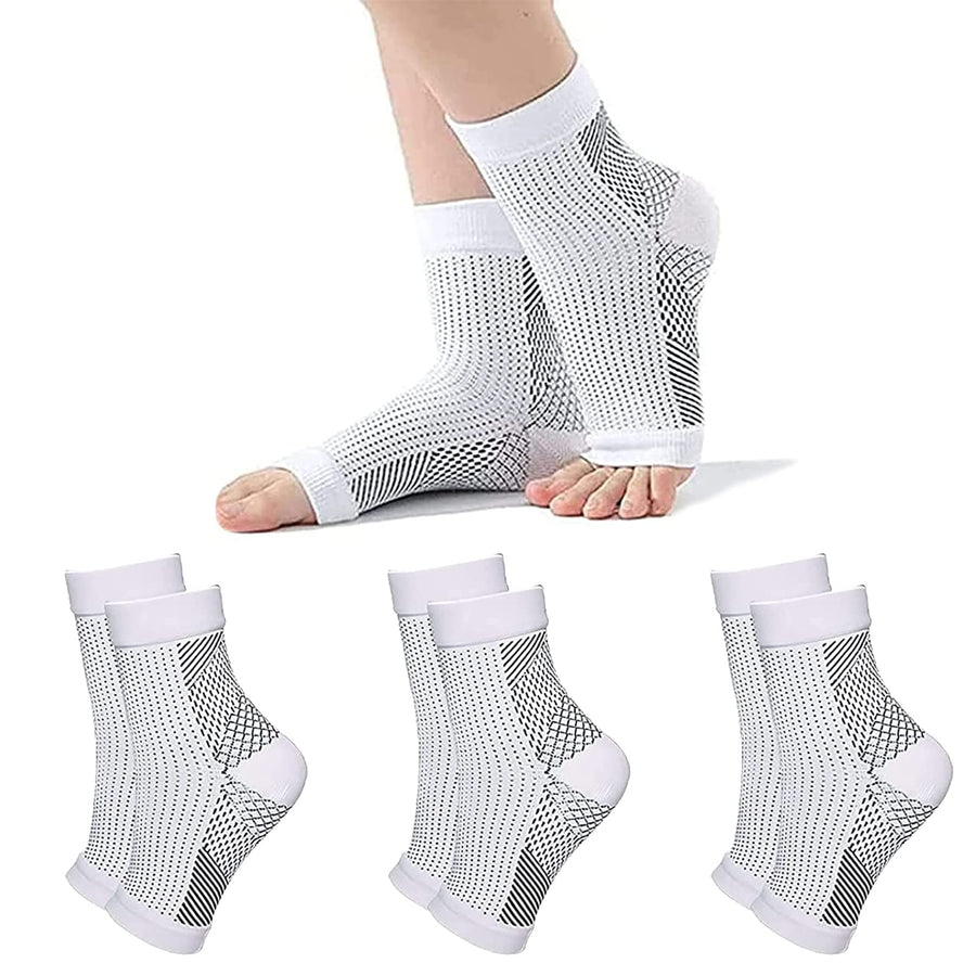 3pairs Neuropathy socks for Women & Men, Ankle brace Socks and Tendonitis compression socks,For Pain Relief and Plantar Fasciitis,Ankle compression sleeve for ankle swelling(L/XL)
