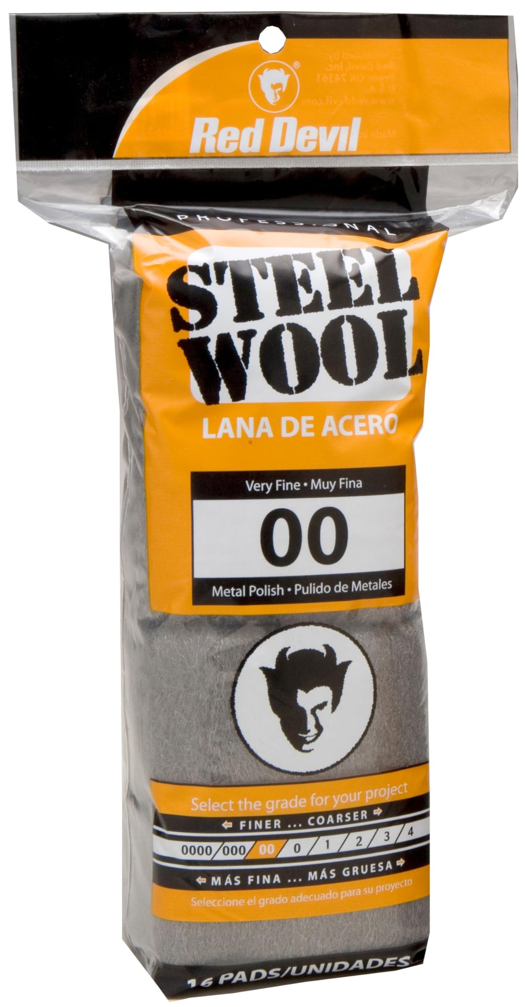 0312 Steel Wool, 00 Very Fine, (Pack of 16) , Black