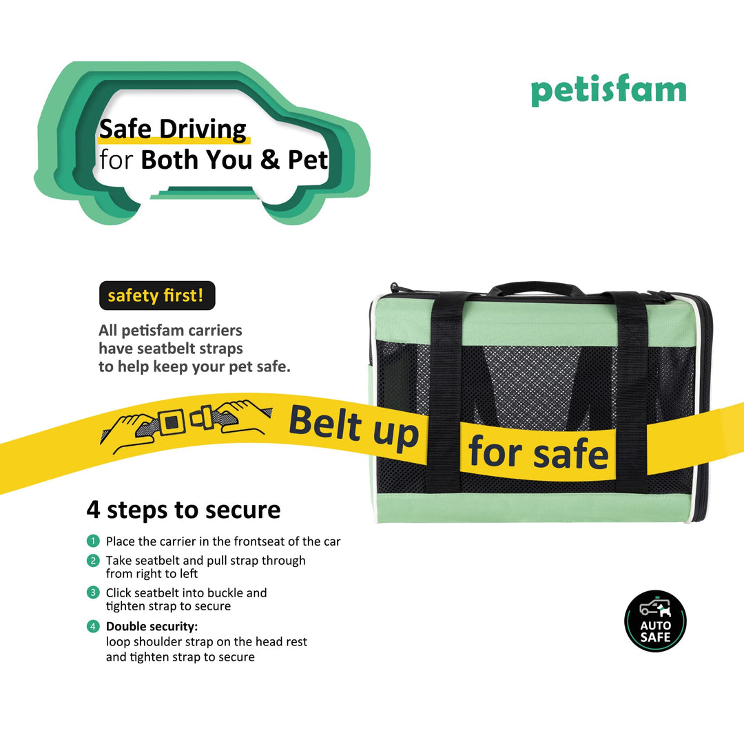 Easy Load Pet Carrier for Large, Medium Cats, 2 Cats and Small Dogs with Comfy Bed. Easy to Get Cat in, Escape Proof, Easy Storage, Washable, Safe and Comfortable for Vet Visit and Car Ride