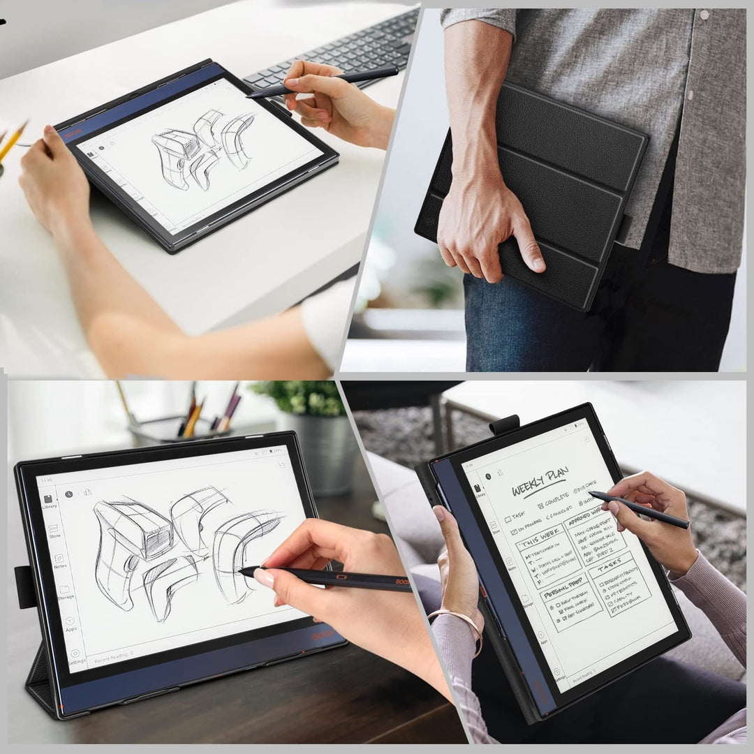 Trifold Case Compatible with BOOX Note Air 2 (2021) & BOOX Note Air 2 Plus (2022) Tablet 10.3 inch - Ultra Lightweight Slim Shell Foldable Stand Cover with Auto Sleep/Wake, Black