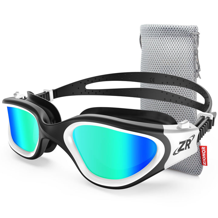 Swim Goggles, Upgraded G1 Polarized Swimming Goggles UV Protection Anti-fog Adjustable Strap for Men Women Adult Indoor or Outdoor (Polarized Mirror Gold Lens)