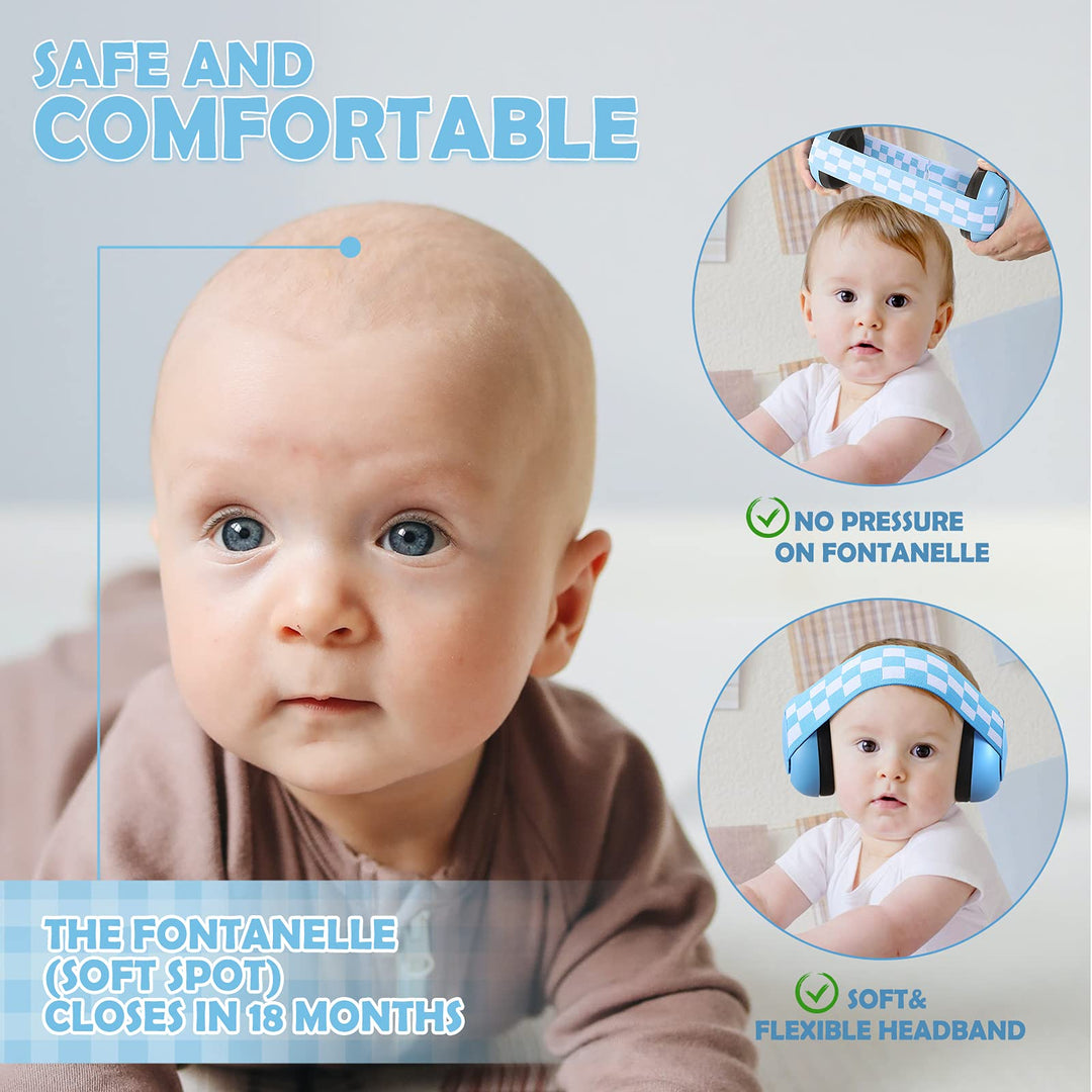Baby Ear Protection Noise Cancelling Ear Muffs Toddler Headphone with Adjustable Elastic Headband for Baby 3-36 Month