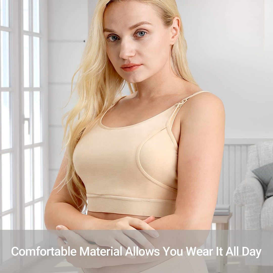 Pumping Bra, Pumping Bra Hands Free 3 Pack Comfortable All Day Wear Pumping and Nursing Bra in One Holding Breast Pump for Spectra, Lansinoh, Medela
