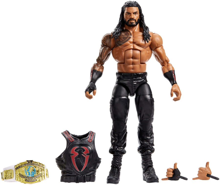 MATTEL Roman Reigns Elite Collection Deluxe Action Figure with Realistic Facial Detailing, Iconic Ring Gear & Accessories