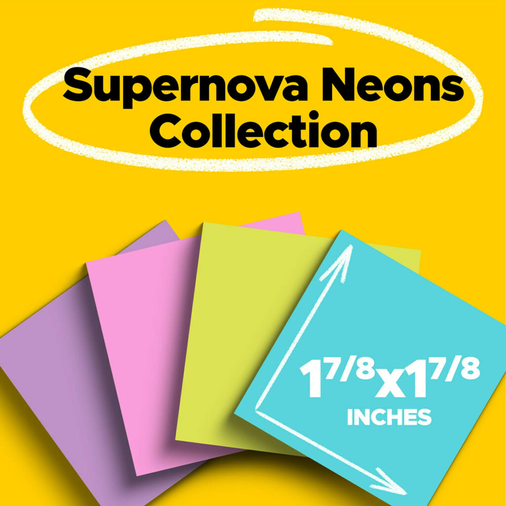 Super Sticky Notes,2x2 in, 8 Pads, 2x the Sticking Power, Supernova Neons Collection, Recyclable, 90 sheets/Pad