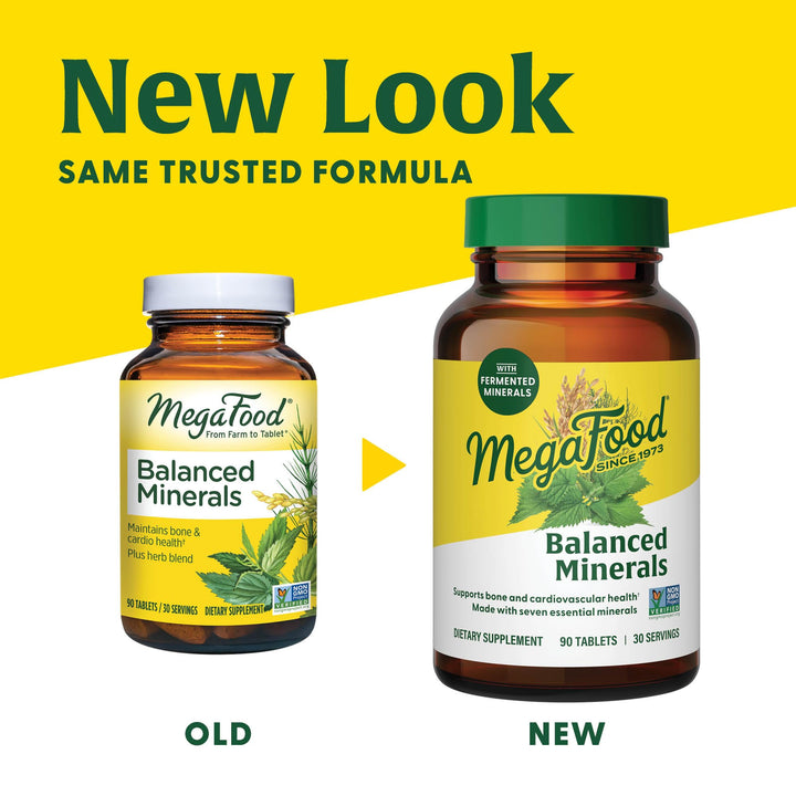 Balanced Minerals - Calcium, Fermented Magnesium Glycinate, Zinc, Selenium, GTF Chromium, Molybdenum, Nettle Leaf, Horsetail Leaf - Made Without 9 Food Allergens - 90 Tablets (30 Servings)