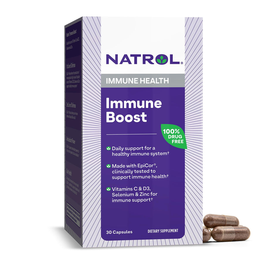 Immune Boost Capsules, Immune Support Dietary Supplement, Made with EpiCor Clinically Tested, Includes Vitamins C, D3, Selenium and Zinc, 30 Count