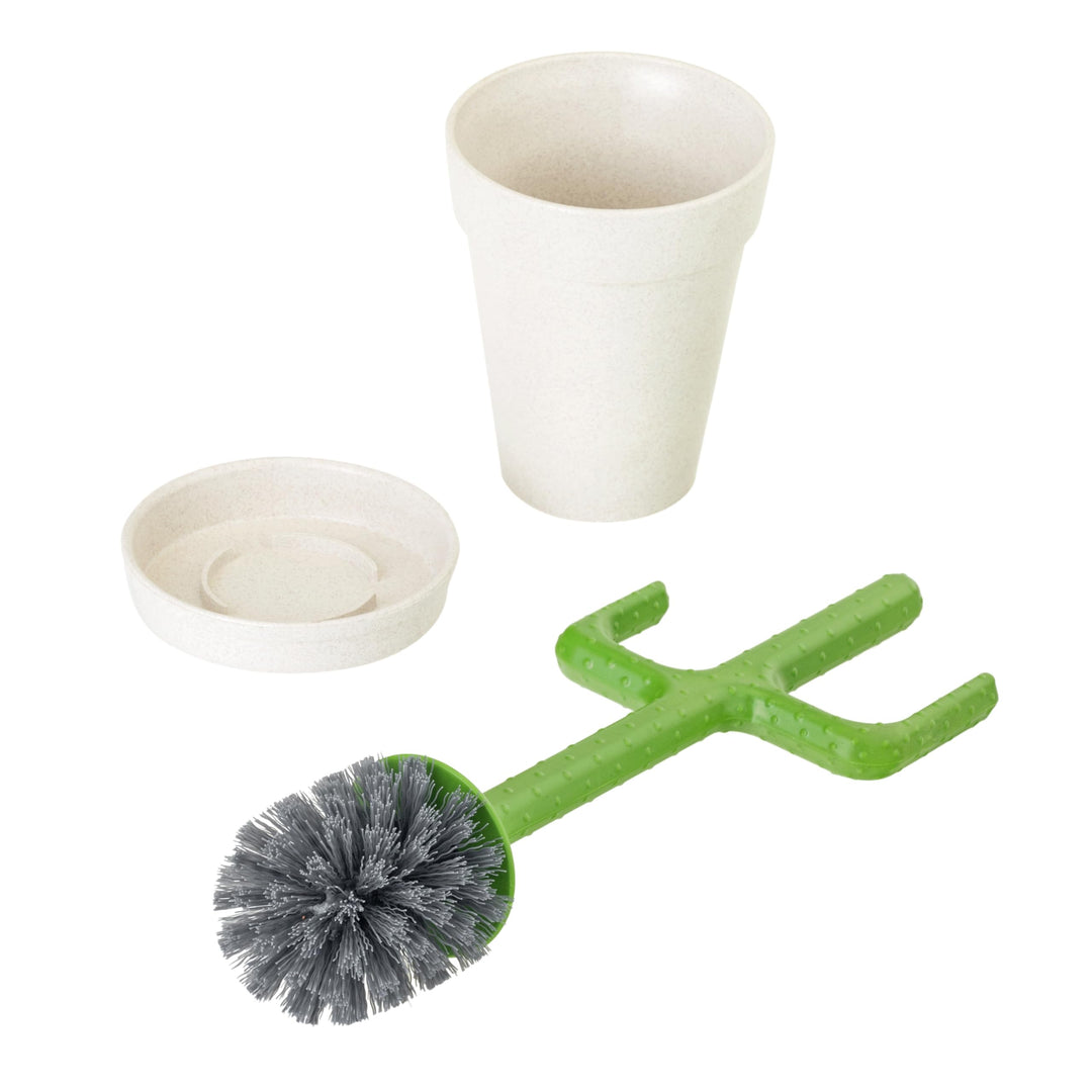 Cactus Toilet Brush Set, Toilet Bowl Cleaner with Cactus-Shaped Handle, Planter Base and Saucer for Bathroom Accessories and Cleaning Must Haves