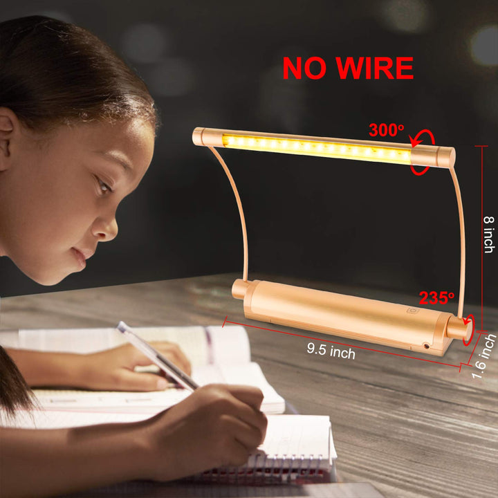 Cordless Painting Light,Battery Operated Picture Light with 9 Inch Light Tube,Art Lights for Painting,Remote Control Timer Auto Off,Dimmable Accent Lighting Picture Artwork-Gold