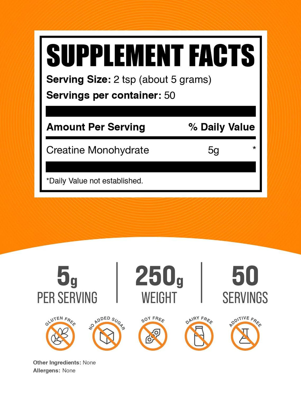 .com Creatine Monohydrate Powder - Creatine Supplement, Micronized Creatine, Creatine Powder - Unflavored & Gluten Free, 5g (5000mg) per Servings, 250g (8.8 oz) (Pack of 1)