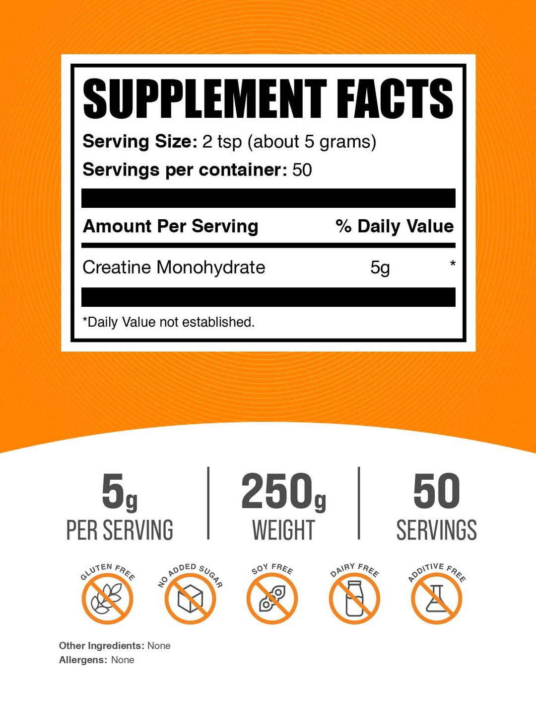 .com Creatine Monohydrate Powder - Creatine Supplement, Micronized Creatine, Creatine Powder - Unflavored & Gluten Free, 5g (5000mg) per Servings, 250g (8.8 oz) (Pack of 1)