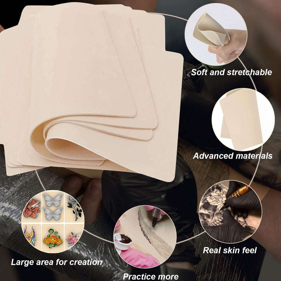 10pcs 8x6 Premium Blank Tattoo Practice Skin Needle Machine Supply Double Sides