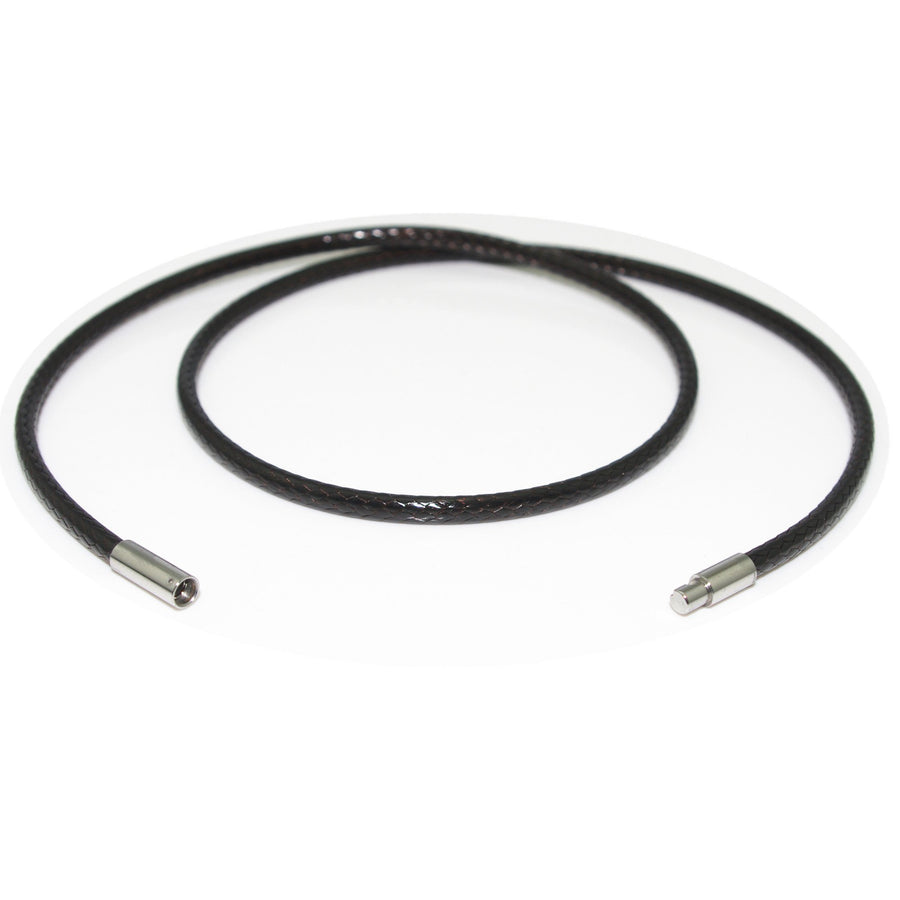 Leather Cord Chain Silk rope Stainless Steel Rice Clasps Necklace Rope Chain for Jewelry Making (1.0mm, 20 Inch Dark Brown)