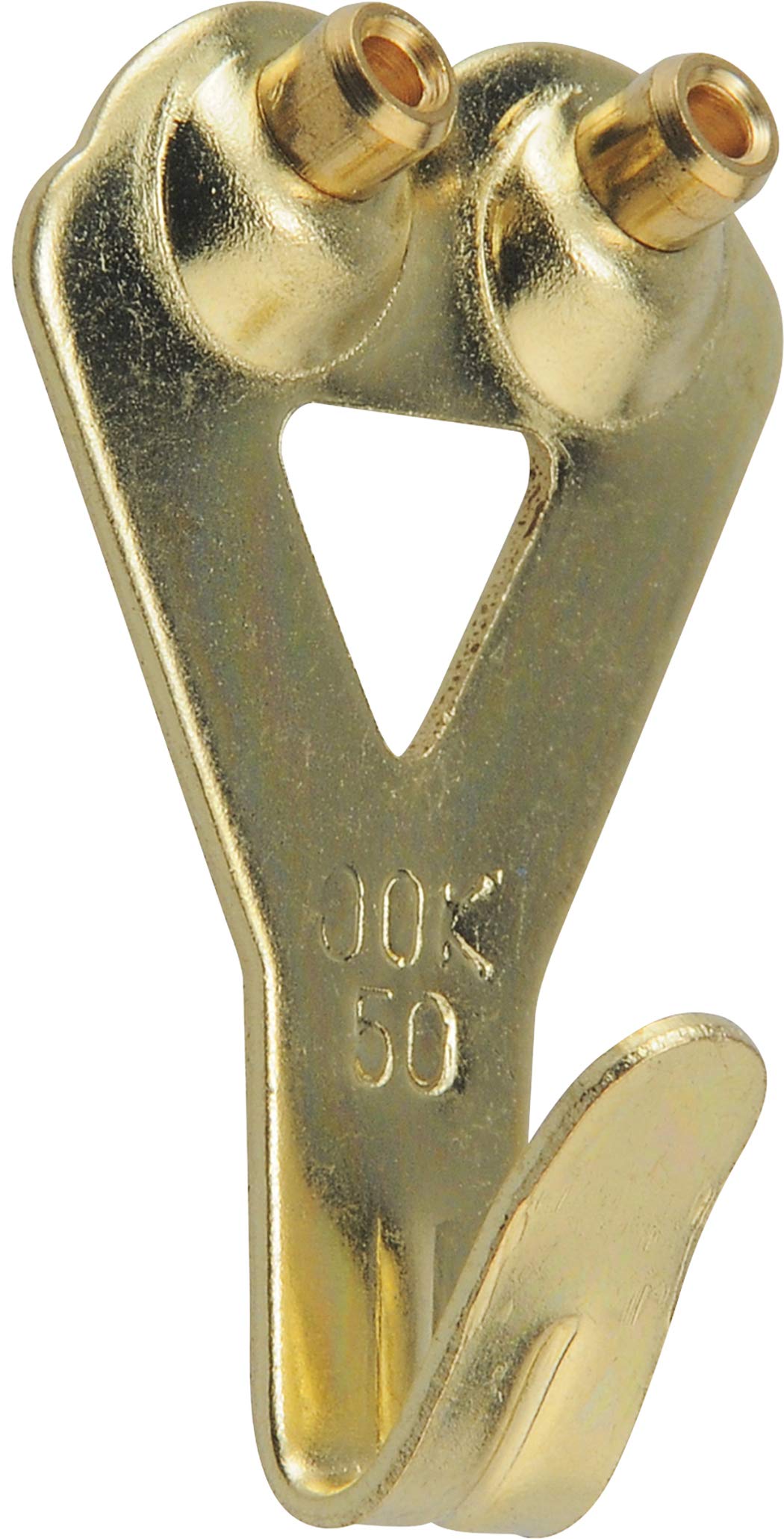 50674 Professional Picture Hangers, Reusable Art Hooks, Padded, Brass, 50lbs (10 Set) Gold