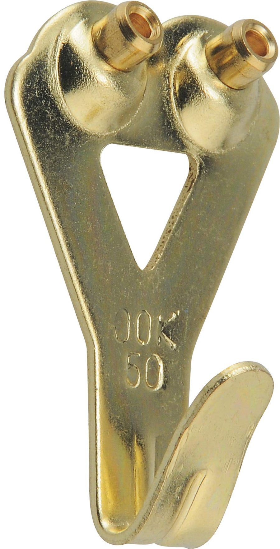 50674 Professional Picture Hangers, Reusable Art Hooks, Padded, Brass, 50lbs (10 Set) Gold