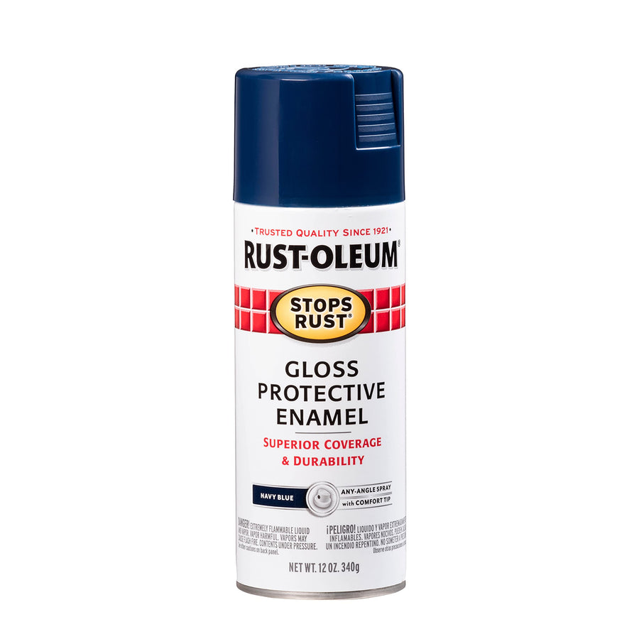 7723830 Stops Rust Spray Paint, 12 oz, Gloss Navy