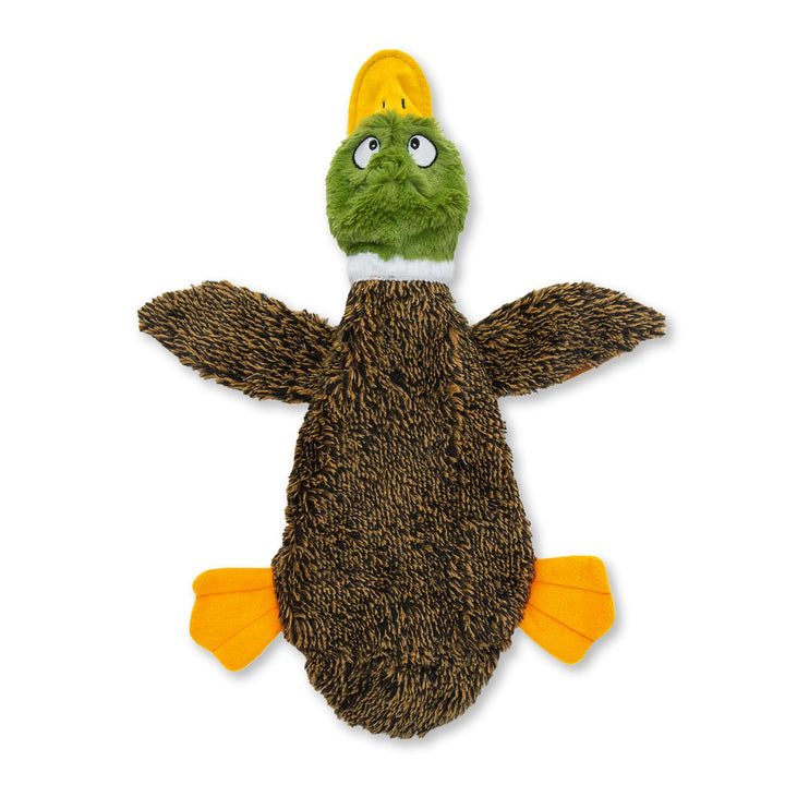 2-in-1 Stuffless Squeaky Dog Toys with Soft, Durable Fabric for Small, Medium, and Large Pets, No Stuffing for Indoor Play, Holds a Plastic Bottle - 1Wild Duck, Medium