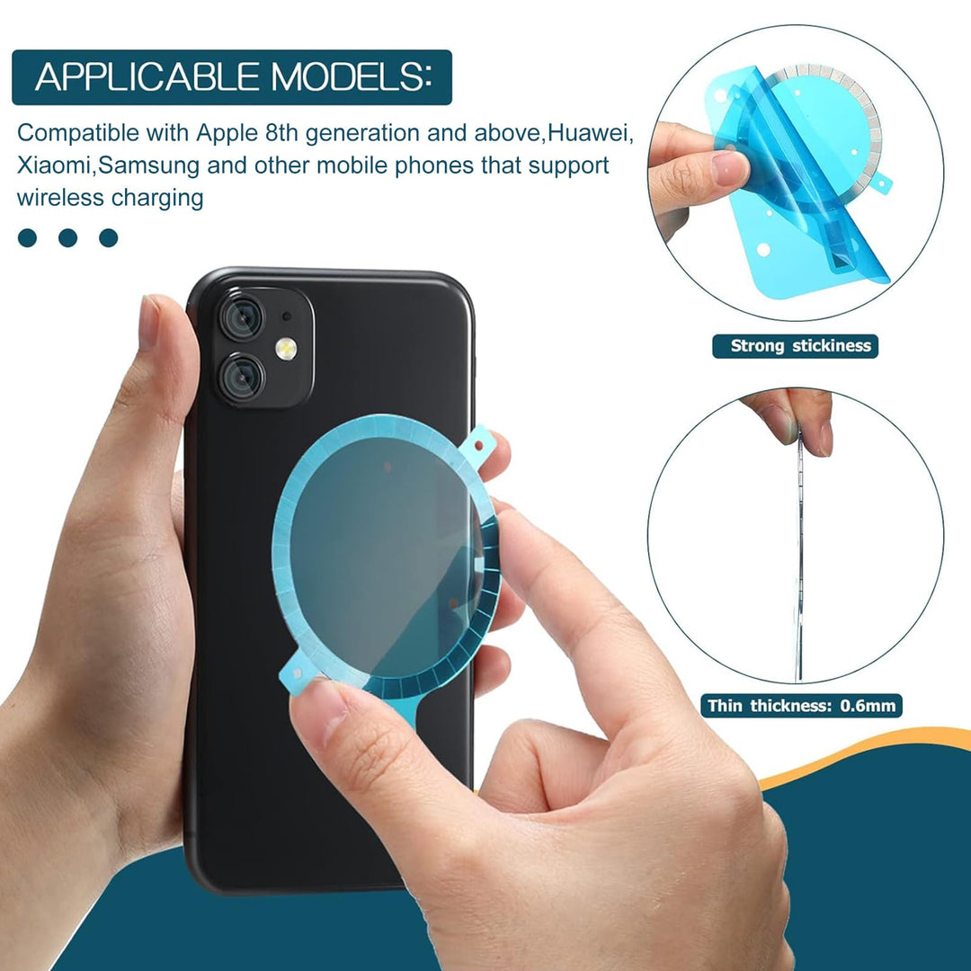 3 Pieces Magnet Sticker Circle Magnetic Ring Sticker Wireless Charging Phone Case Compatible with iPhone 12 Pro Max 12 Mini 11 Xs Xr 8 Mobile Phone Case