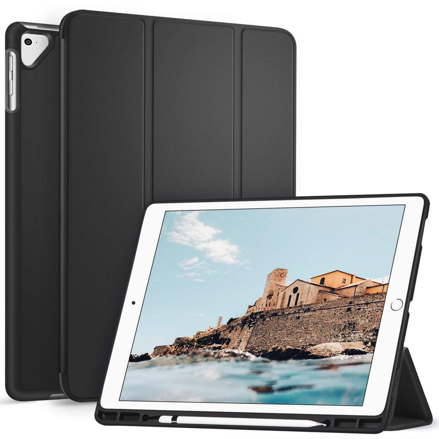 Ztotop Case for iPad Pro 12.9 Inch 2017/2015 with Pencil Holder- Lightweight Soft TPU Back Cover and Trifold Stand with Auto Sleep/Wake,Protective for iPad Pro 12.9 Inch(1st & 2nd Gen),Black