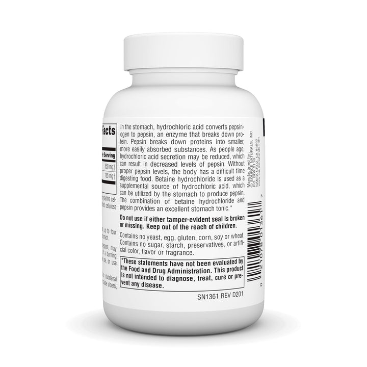 Betaine HCL 650mg, Inc. 90 Tabs