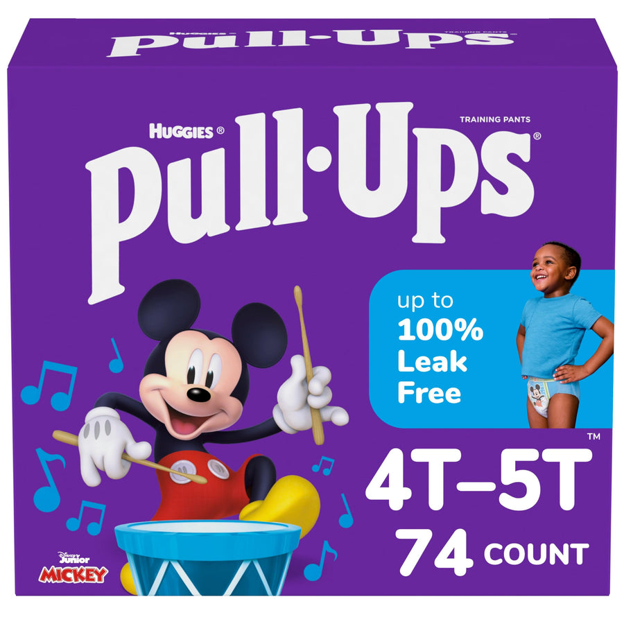 Boys' Potty Training Pants, Size 4T-5T Training Underwear (38-50 lbs), 74 Count