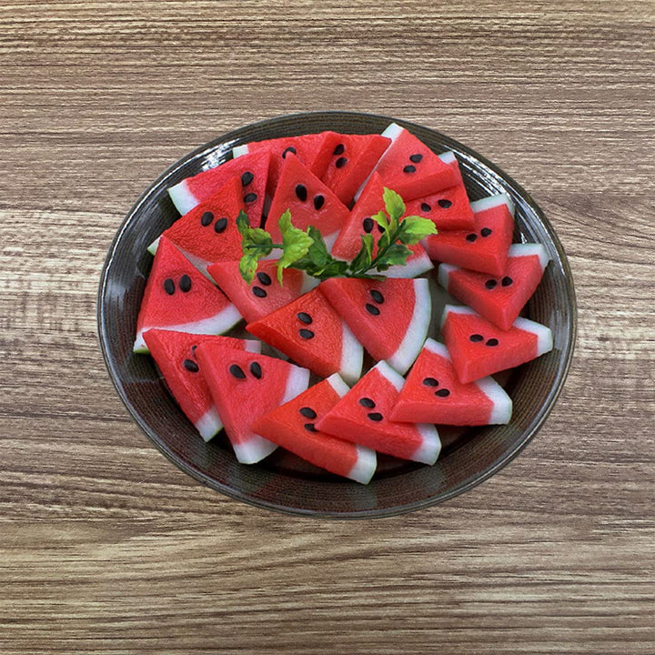 8pcs Simulation Fruit Watermelon Slices Artificial Fruit Realistic Model Decorative Fruits for Wedding Holiday Decoration Photography Props