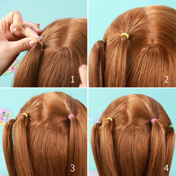 4000pcs Soft Elastic Hair Bands, 2000pcs Multi Color and 2000pcs Clear Hair Holder Hair Tie Elastic Rubber Bands for Baby Girls