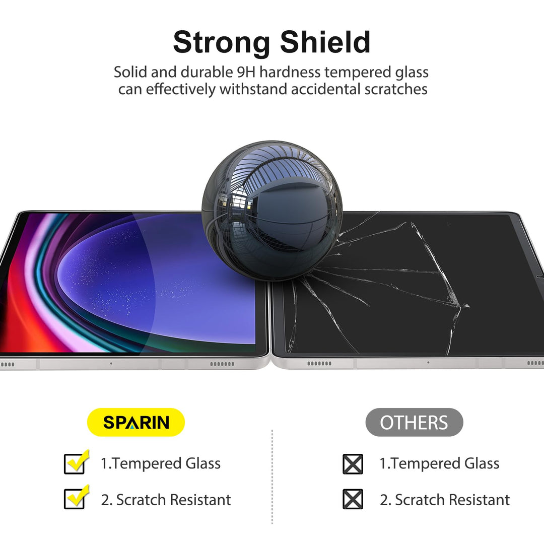 2 Pack Screen Protector for Samsung Galaxy Tab S9 FE 5G (10.9 inch) & Galaxy Tab S9/ S8/ S7 (11 inch), Tempered Glass Compatible with S Pen, Anti-Scratches