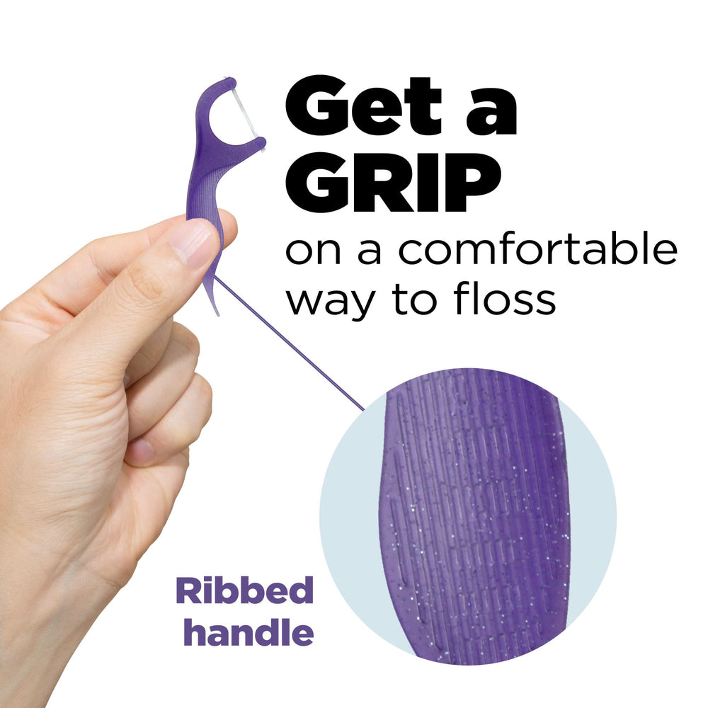 Comfort Slide Floss Picks - Perfect for Tight Teeth - Extra Strong Shred-Resistant Dental Floss, Easy Grip Handle - Dental Flossers for Adults - Fresh Mint Flavor, 90 ct