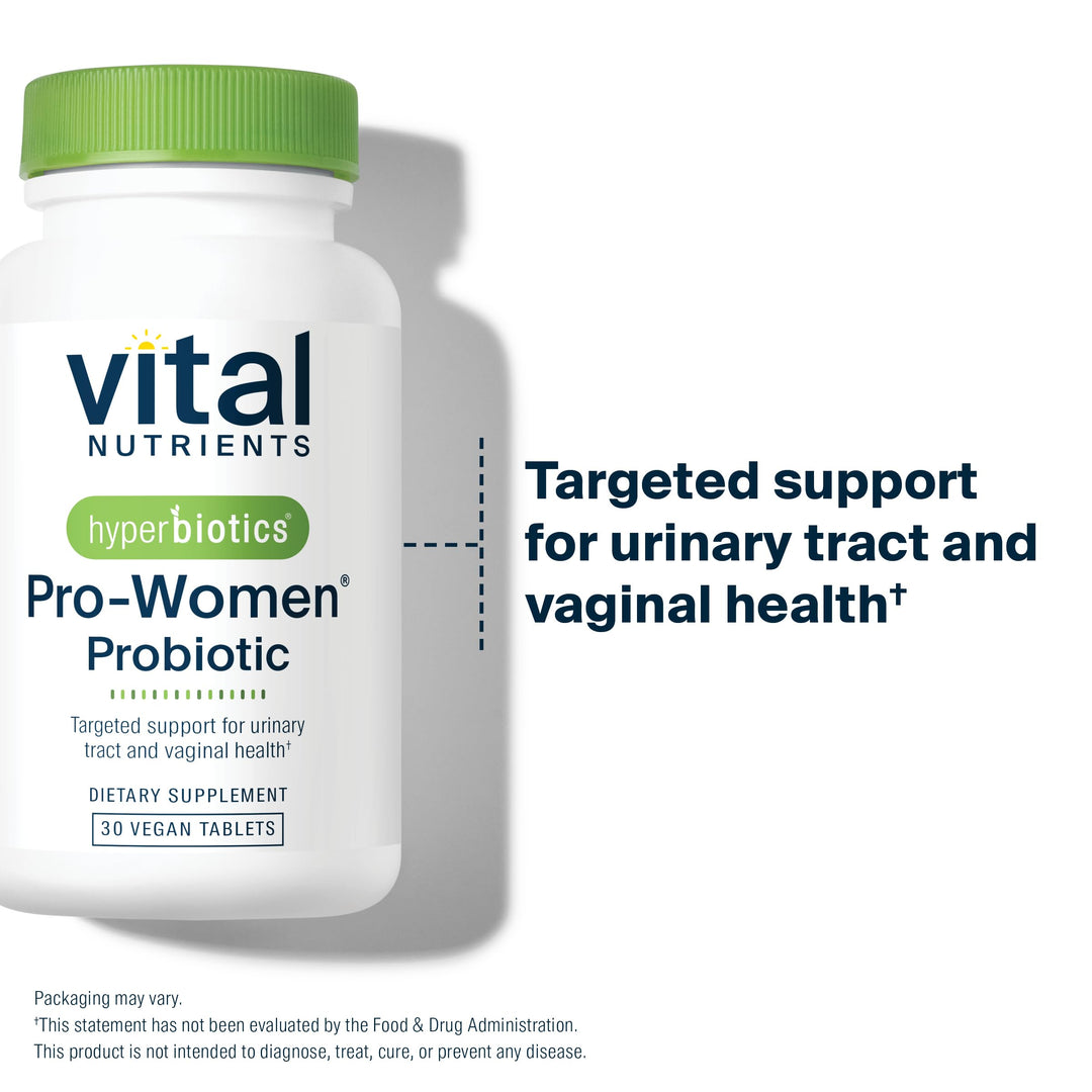 Vital Nutrients Pro Women Probiotics for Women | Vaginal Probiotics for PH Balance | Oral Probiotic for Vaginal Health and Urinary Tract Health | 6 Targeted Strains | 30 Vegan Tablets