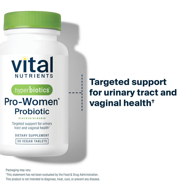 Vital Nutrients Pro Women Probiotics for Women | Vaginal Probiotics for PH Balance | Oral Probiotic for Vaginal Health and Urinary Tract Health | 6 Targeted Strains | 30 Vegan Tablets