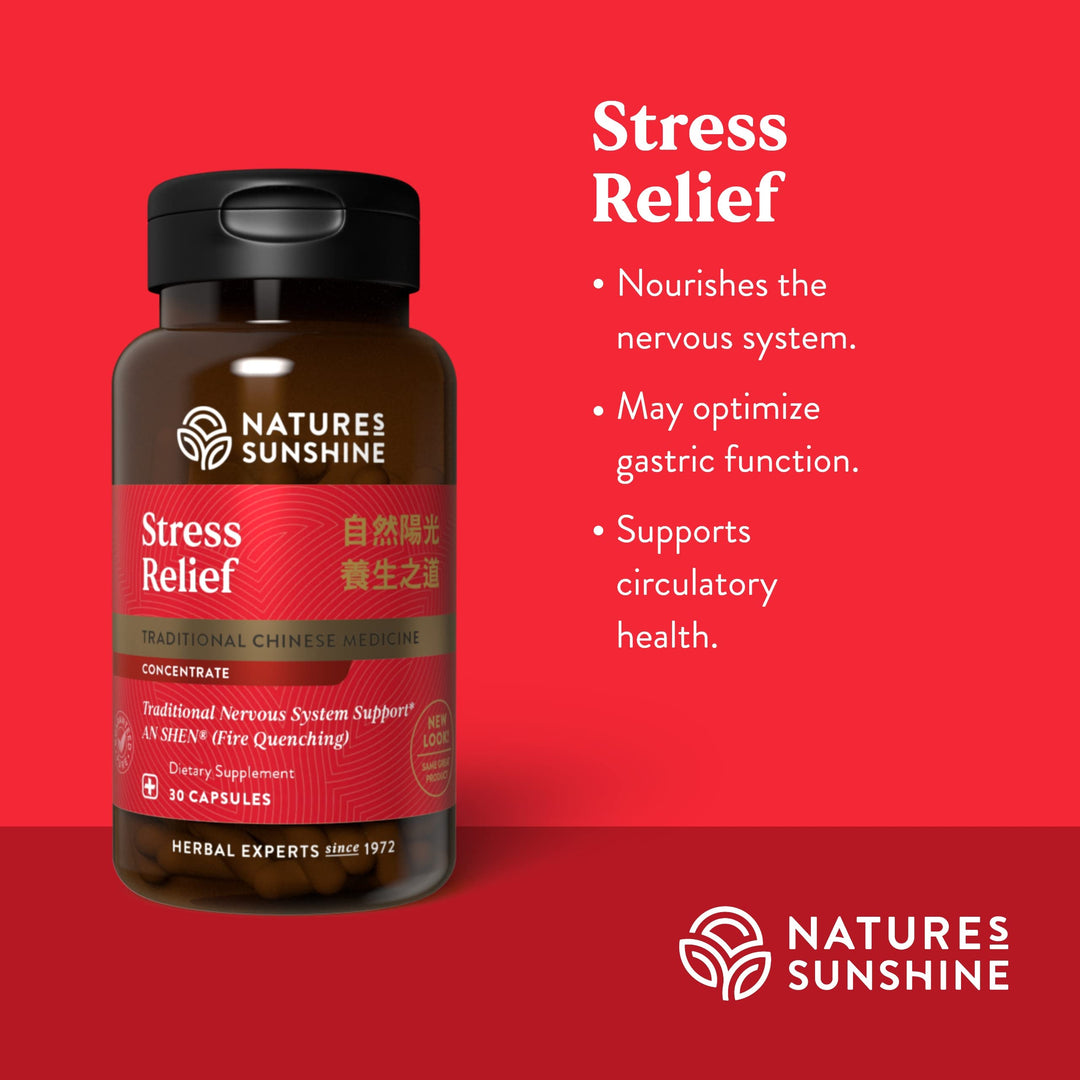 Natures's Sunshine Stress Relief, Chinese TCM Concentrate, 30 Capsules | Nourishes the Nervous System, May Optimize Gastric Function, and Supports Circulatory Health