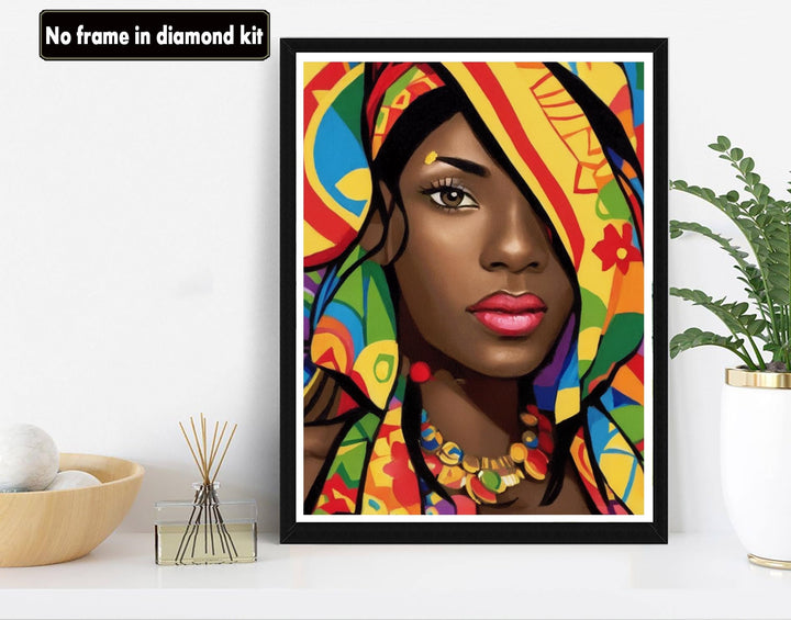 Acrylic Paint by Numbers for Adults African American, DIY Oil Painting Kit Black Woman Canvas Drawing Paintwork with Paintbrushes for Kids Beginner Arts Craft for Home Wall Decor-16x20 inch