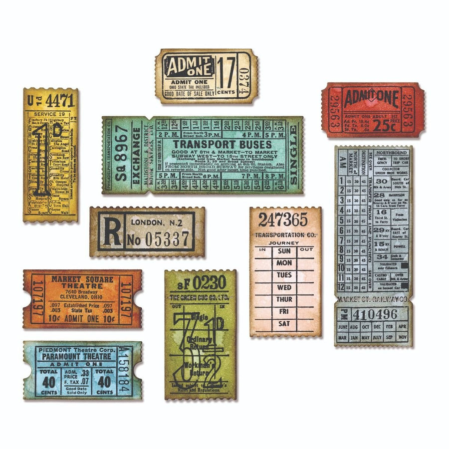 , Multi Color, Thinlits Die Set , Ticket Booth by Tim Holtz, 6 Pack, One Size