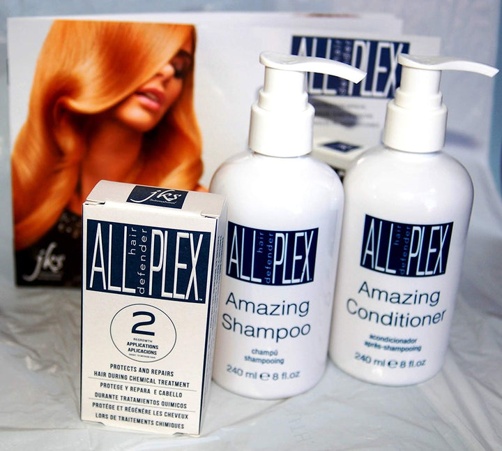 PLEX Defender & Repair Bundle - 3 Items: PLEX Bond Treatment Kit, Shampoo, and Conditioner by JKS ALL Hair