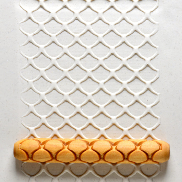 Wood Hand Rollers for Clay (HR-56 Fish Scales)