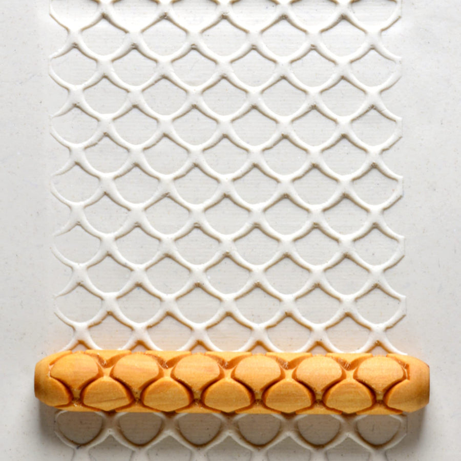 Wood Hand Rollers for Clay (HR-56 Fish Scales)