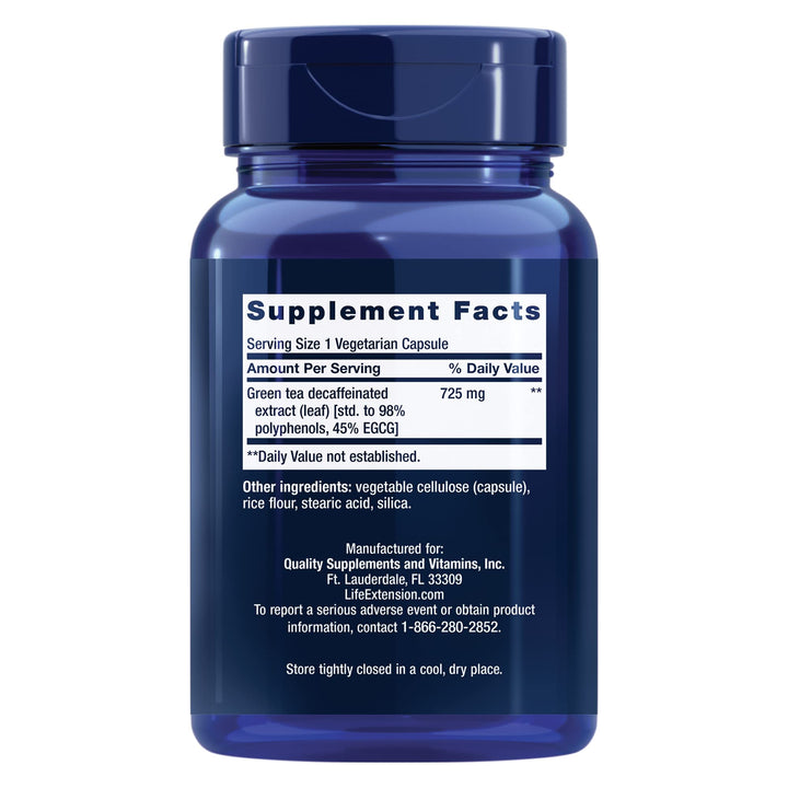 Decaffeinated Mega Green Tea Extract – Polyphenol-Rich, Cell Health, Heart Health, Brain Health, Antioxidant Protection – Non-GMO, Gluten-Free, Vegetarian – 100 Capsules