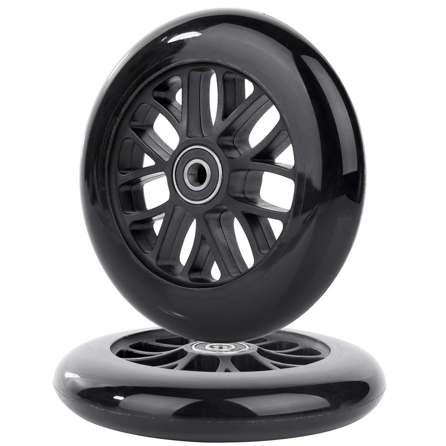 125mm Scooter Wheels 125mmX24mm Scooter Replacement Wheel w/Bearings ABEC-9 for Razor A3 Kick Scooter, DeltaWing Scooter, Swing Wiggle Scooter, Flicker Scooter, Wheel Chair, etc (2-Pack, Black)