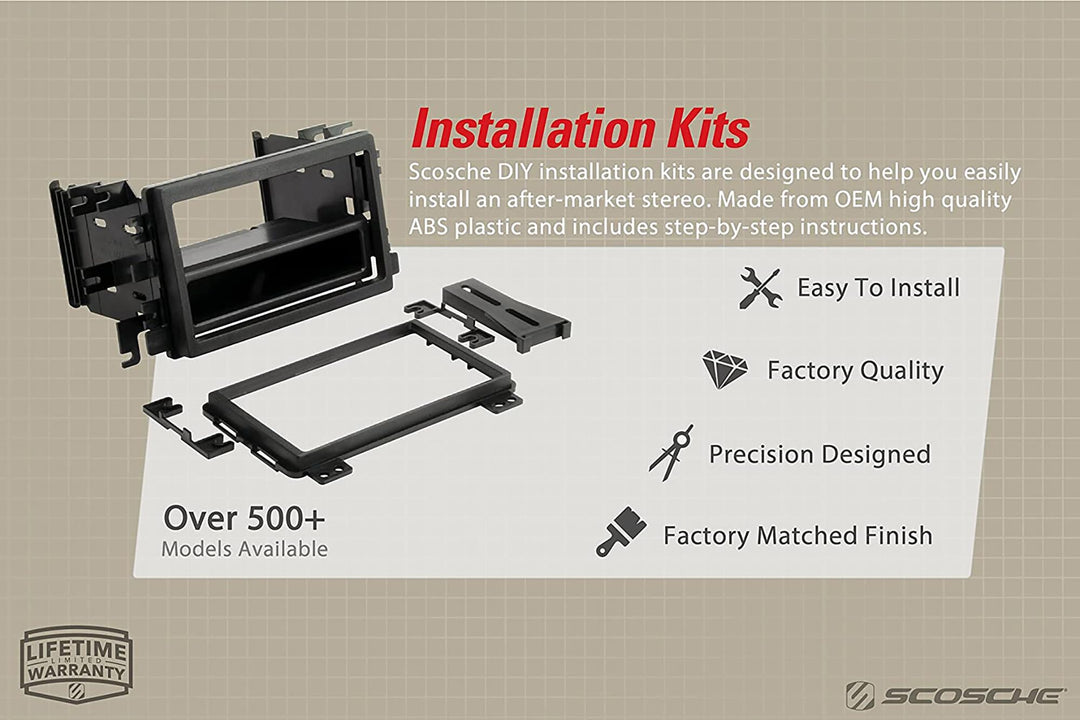CR1288B Compatible with 2007-17 Chrysler/Dodge/Jeep ISO DIN Dash Kit Black